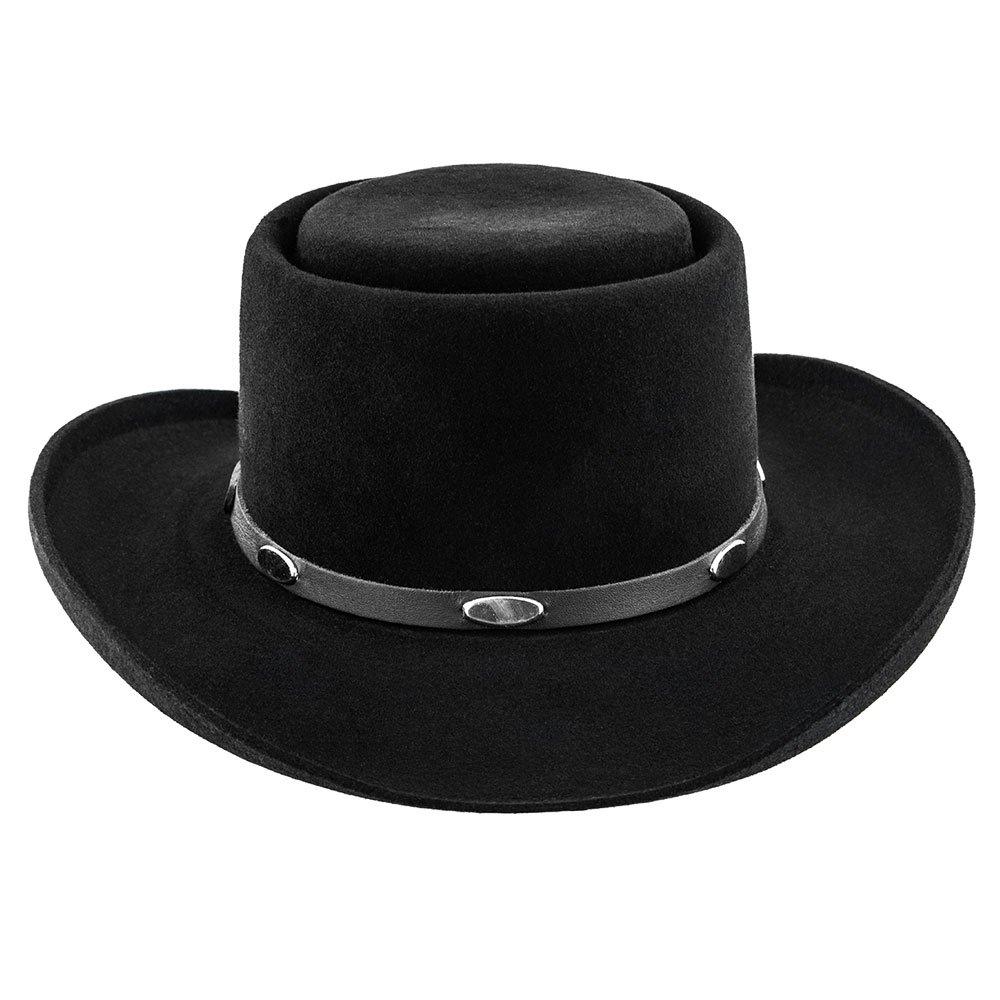 Stetson Kelso Wool Felt Gambler Hat Black Size: Small
