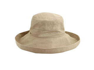 Bliss - Scala LC484 White Cotton Medium Brim Bretton Bucket Hat