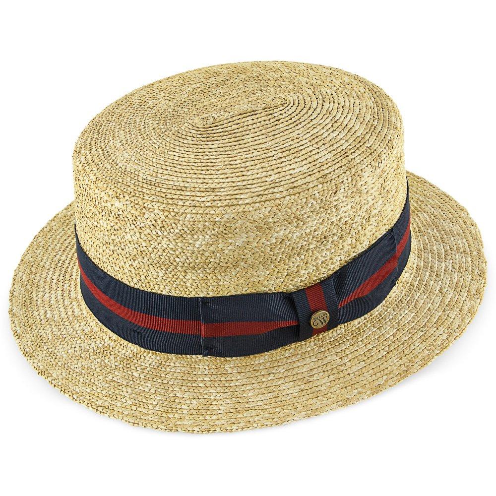 Stylish unisex Boater Hat, Summer Straw Sun Hat for Men & Women Blue