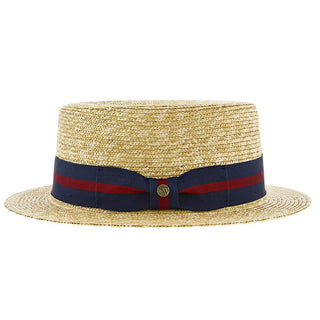 Walrus Hats Boater Classic - Walrus Hats Natural Straw Boater Hat - H7005