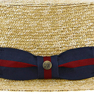 Walrus Hats Boater Classic - Walrus Hats Natural Straw Boater Hat - H7005