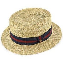Walrus Hats Boater Classic - Walrus Hats Natural Straw Boater Hat - H7005