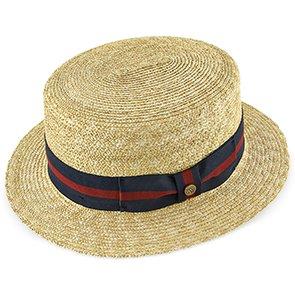 Walrus Hats Boater Classic - Walrus Hats Natural Straw Boater Hat - H7005