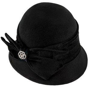 Walrus Hats Cloche Starling - Walrus Hats Black Wool Felt Cloche Hat - H7017