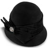 Walrus Hats Cloche Starling - Walrus Hats Black Wool Felt Cloche Hat - H7017