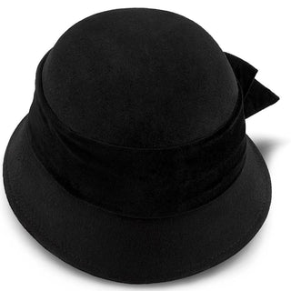 Walrus Hats Cloche Starling - Walrus Hats Black Wool Felt Cloche Hat - H7017