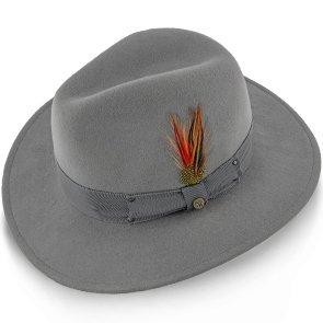 Walrus Hats Fedora Empire - Walrus Hats Grey Wool Felt Fedora Hat - H7001