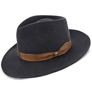 Walrus Hats Fedora Jetsetter - Walrus Hats Grey Center Dent Wool Felt Fedora Hat