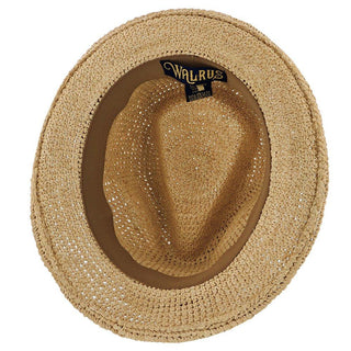 Walrus Hats Fedora Walrus Hats Crocheted Raffia Straw Fedora Hat w/ Band