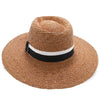 Walrus Hats Fedora Walrus Hats Natural Raffia Straw Fedora Hat  w/ Black & White Band