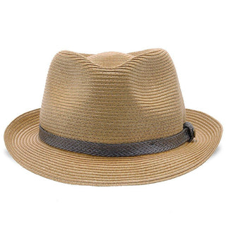 Walrus Hats Fedora Walrus Hats Paper Braid Straw Fedora Hat w/ Grey Band