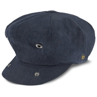 Walrus Hats Newsboy Denim Eight - Walrus Hats Navy Cotton 8 Panel Newsboy Cap