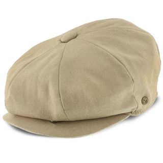 Walrus Hats Newsboy Hampton - Walrus Hats Sand Linen 8 Panel Newsboy Cap