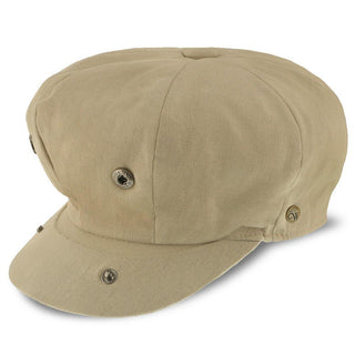 Walrus Hats Newsboy Hampton - Walrus Hats Sand Linen 8 Panel Newsboy Cap