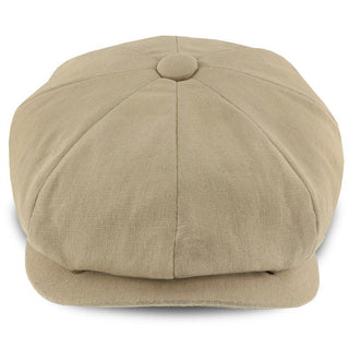 Walrus Hats Newsboy Hampton - Walrus Hats Sand Linen 8 Panel Newsboy Cap