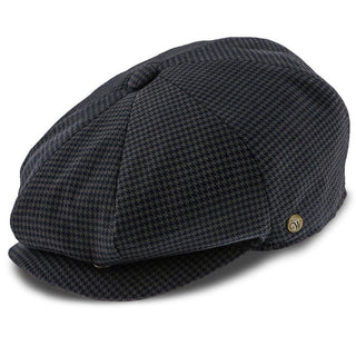 Walrus Hats Newsboy Oxford - Walrus Hats Navy/Green Houndstooth Polyester 8 Panel Newsboy Cap