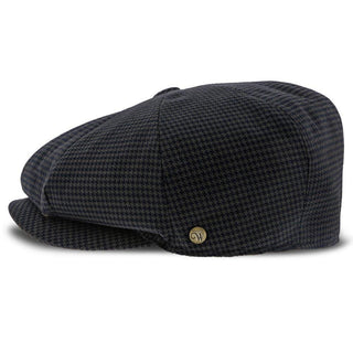 Walrus Hats Newsboy Oxford - Walrus Hats Navy/Green Houndstooth Polyester 8 Panel Newsboy Cap