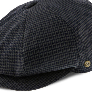Walrus Hats Newsboy Oxford - Walrus Hats Navy/Green Houndstooth Polyester 8 Panel Newsboy Cap
