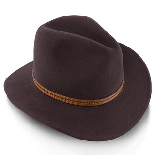Walrus Hats Outback Jurassic - Walrus Hats Dark Brown Wool Felt Safari Hat - H7014