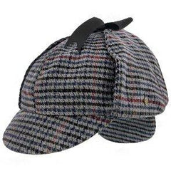 Walrus Hats Sherlock Fox & Hound - Walrus Hats Multi-colored Wool Blend Checkered Sherlock Holmes Deerstalker Hat