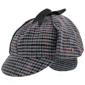 Walrus Hats Sherlock Fox & Hound - Walrus Hats Multi-colored Wool Blend Checkered Sherlock Holmes Deerstalker Hat