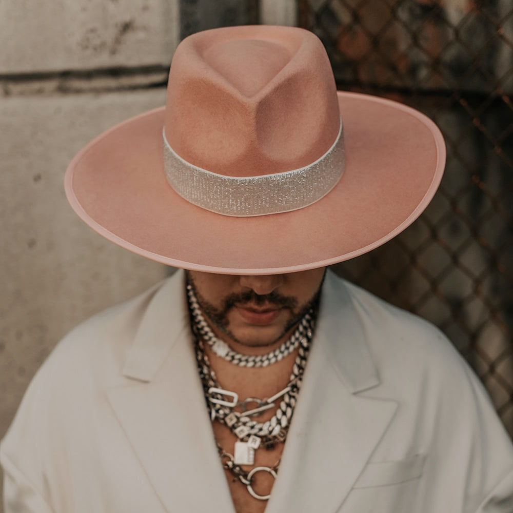 Walrus Hats Castle Pink w/ Festival Bands Wool Fedora Hat